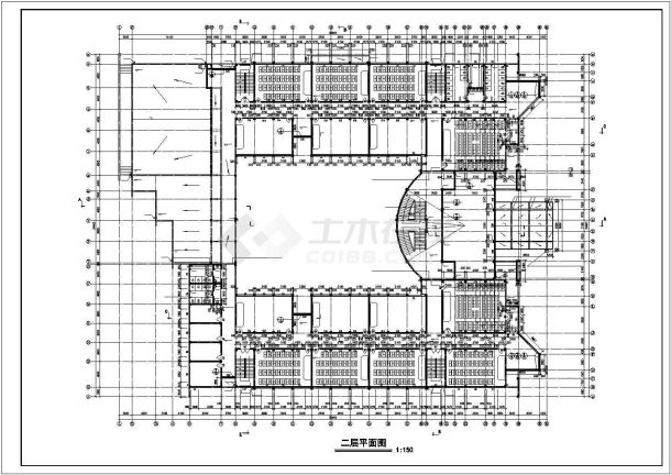 某大型教学楼全套建筑施工cad图纸