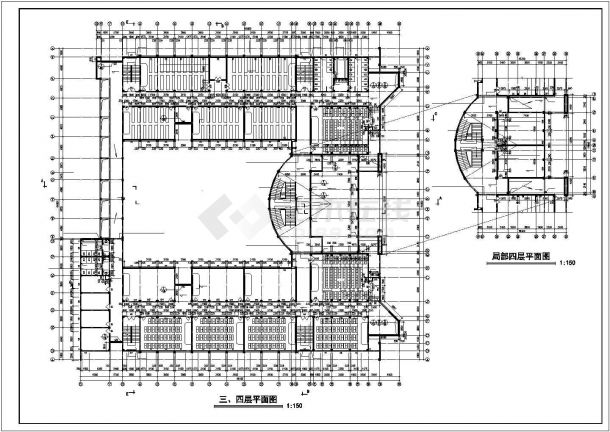 某大型教学楼全套建筑施工CAD图纸-图二