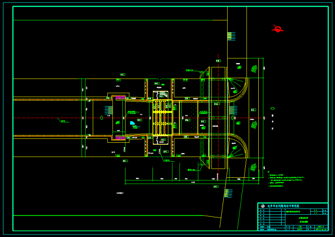 某地区排水闸总平面布置图CAD1张图纸_图1