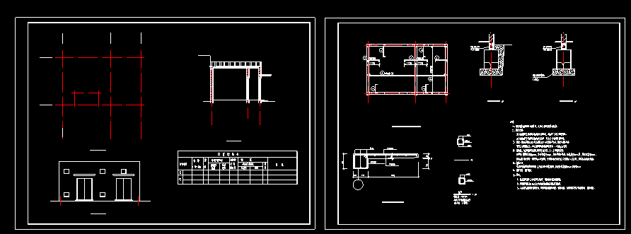 某地区值班室建筑结构施工CAD图