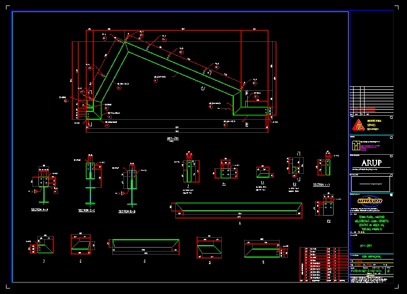 某 钢结构的加工详图，CAD图纸