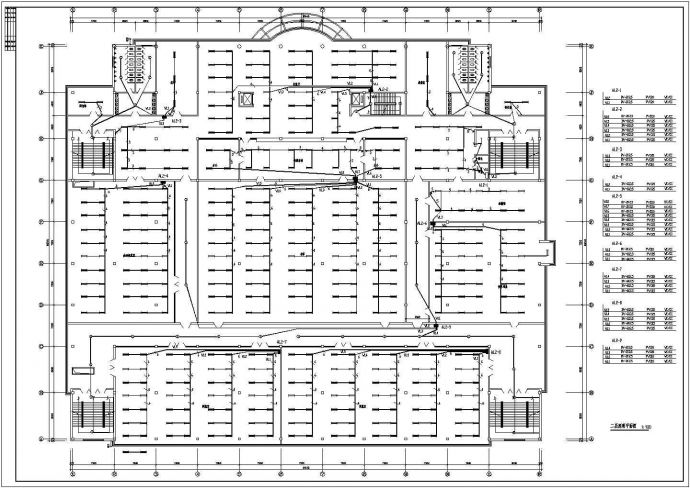 沈阳某学校综合楼照明CAD设计详细平面图_图1