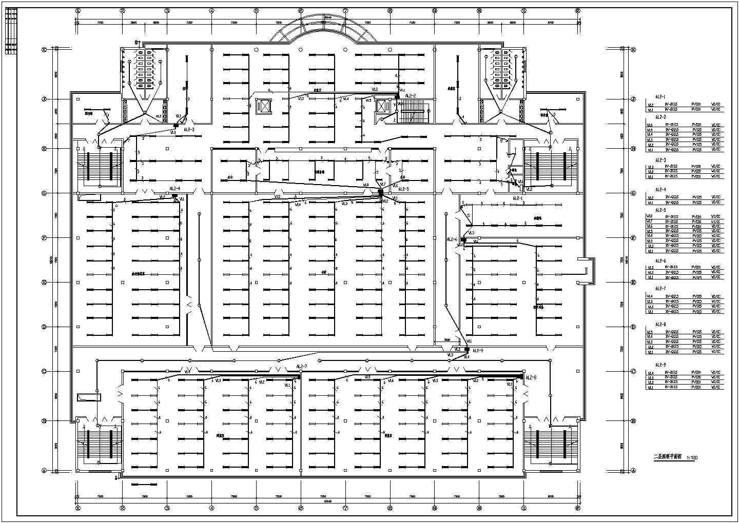 沈阳某学校综合楼照明CAD设计详细平面图