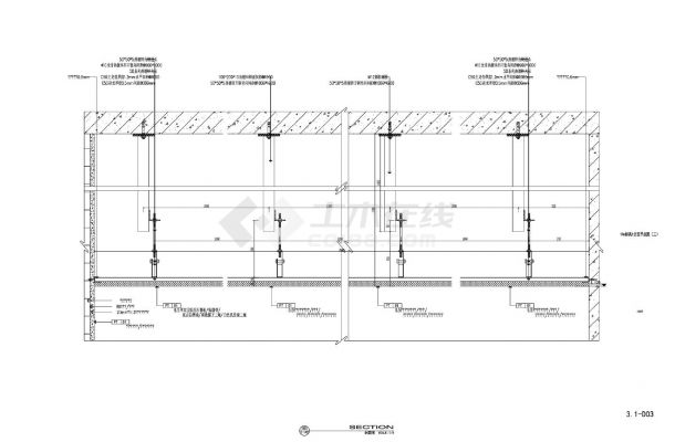 某某建筑通廊结构平面图CAD图-图二