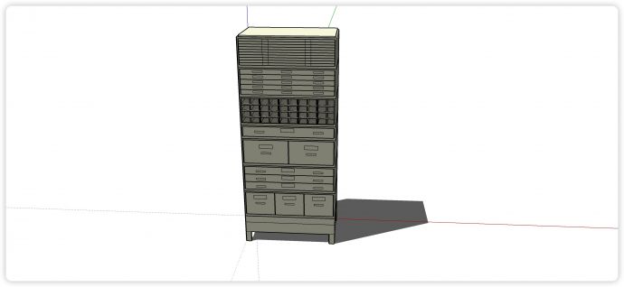 办公室多功能文件柜储藏柜su模型_图1