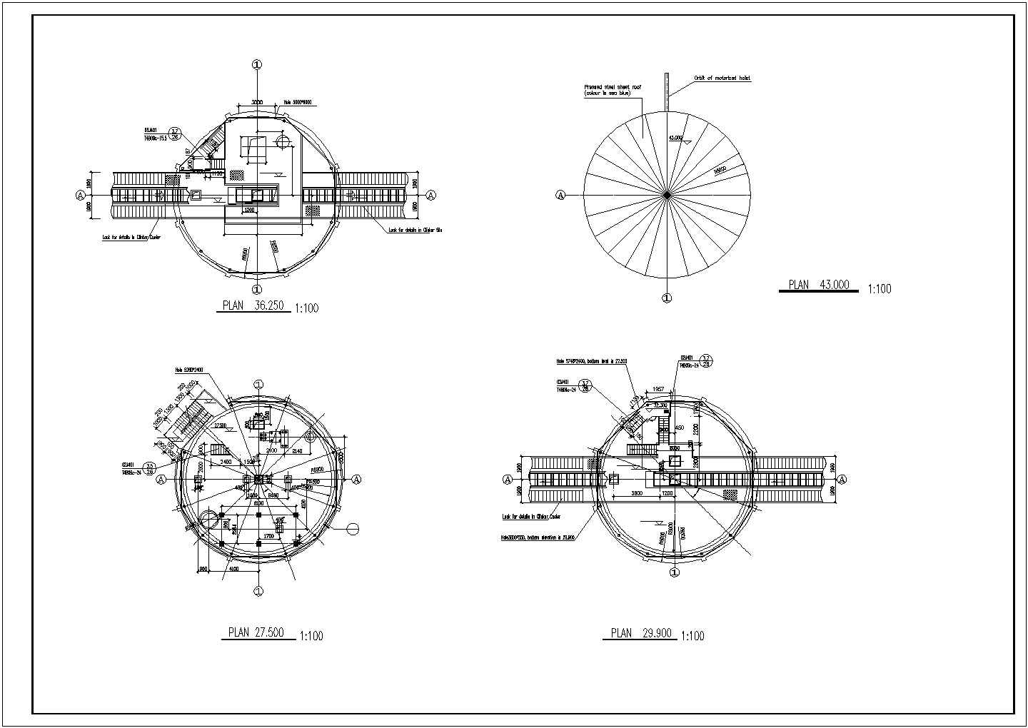 某水泥厂黄料库建筑设计CAD图纸