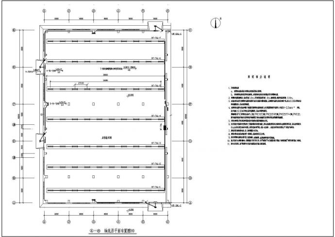 某短纤后纺车间照明CAD详细设计图纸_图1