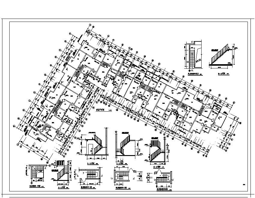 某高层楼每单元住宅楼布置CAD参考详图