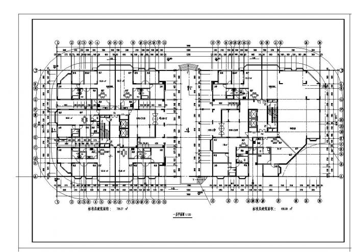 某房屋双塔式住宅楼设计图CAD规划详图_图1