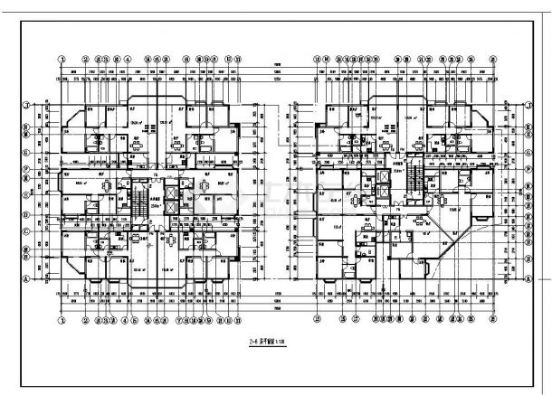 某房屋双塔式住宅楼设计图CAD规划详图-图二