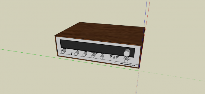 棕色复工收音机多媒体电器su模型_图1