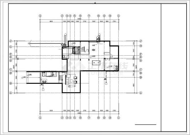 兰州市某居住区300平米双层砖混结构简约型别墅全套平面设计CAD图纸-图一