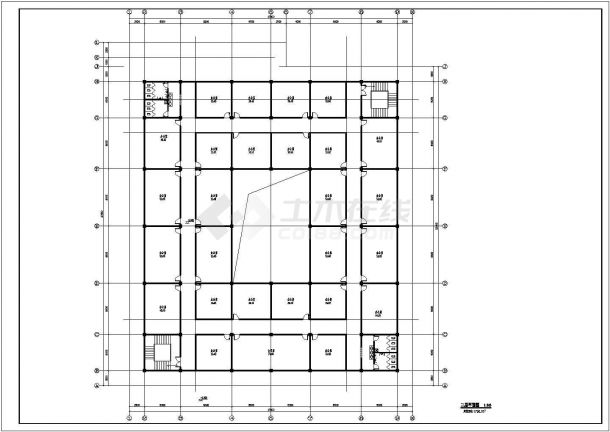 某四层框架结构现代仿古建筑服务中心设计cad平立面方案图-图二