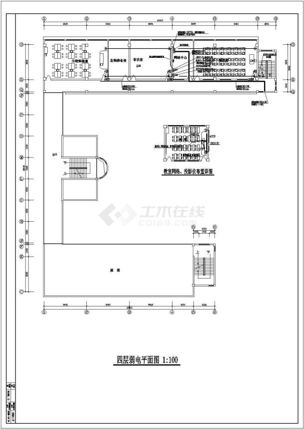 某中学教学楼全套CAD电气设计完整图纸-图二