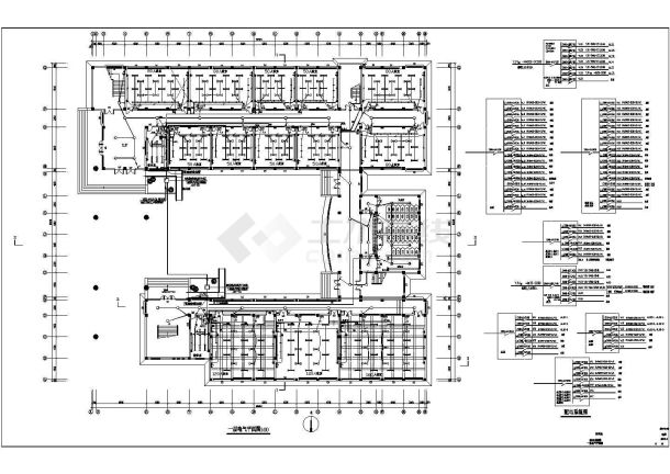 某著名高校教学楼电气设计CAD施工方案-图二