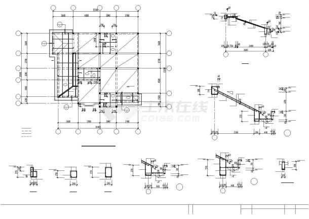 海南岛别墅结构设计建筑施工cad图，共十张-图二