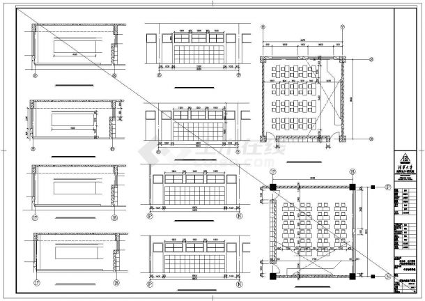 某五层框架结构学校教学楼全套建筑施工cad图，共七张-图二