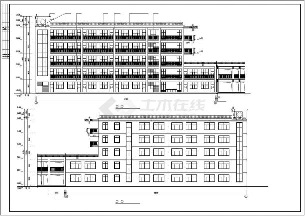 某初级中学五层教学楼建筑施工cad图，共十二张-图一