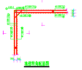 华北某50m3蓄水池设计CAD示意图_图1