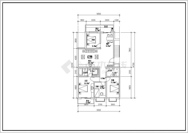 户型设计_多套户型住宅施工CAD图-图一