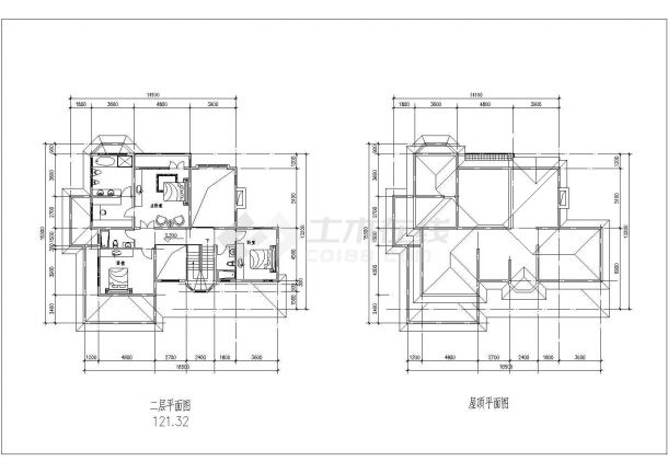 某二层带地下层框架结构坡地独栋别墅设计cad建筑方案图（含效果图）-图二