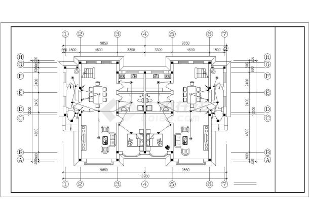 2层小型经典独栋别墅电气设计CAD施工图-图二