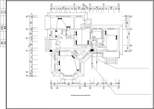 某郊区2层小型私人别墅电气装修设计CAD施工图-图一