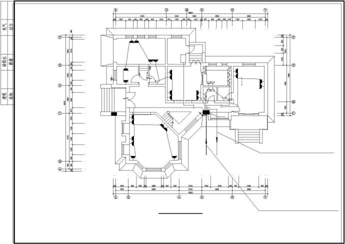 某郊区2层小型私人别墅电气装修设计CAD施工图_图1