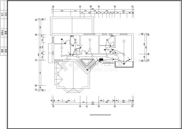 某郊区2层小型私人别墅电气装修设计CAD施工图-图二