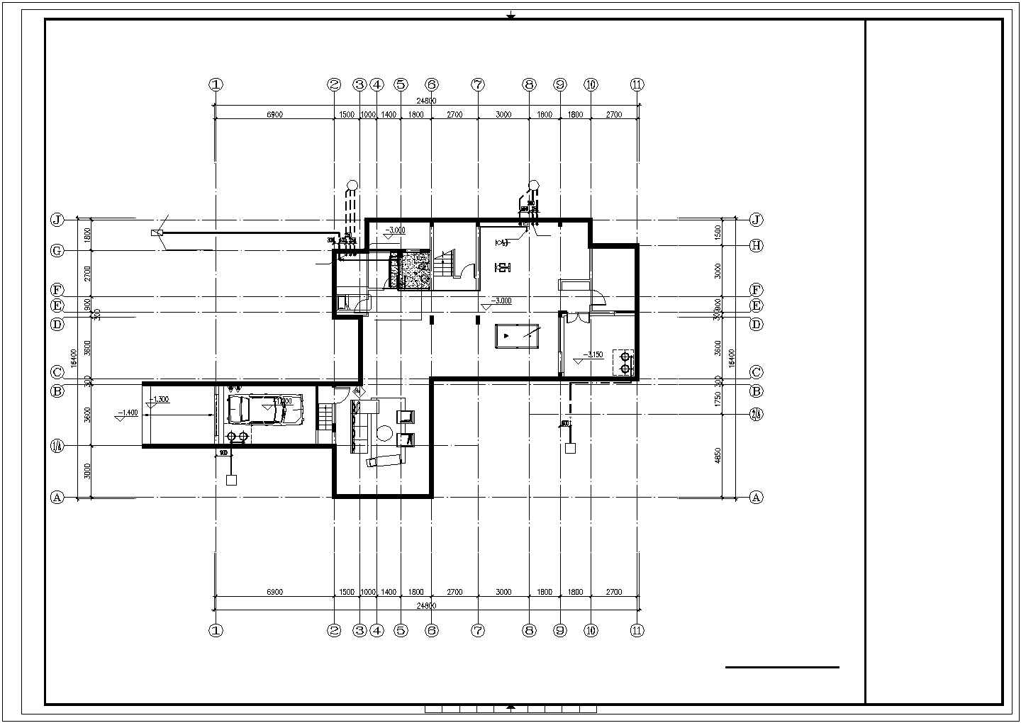 合肥市某别墅区304平米2层框架结构高档别墅全套平面设计CAD图纸
