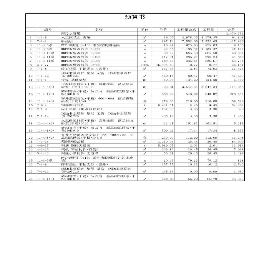 参照广西建筑工程预算书案例