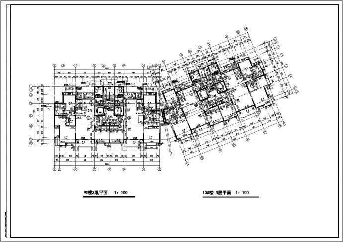 住宅设计_多层住宅标准层平面CAD图_图1