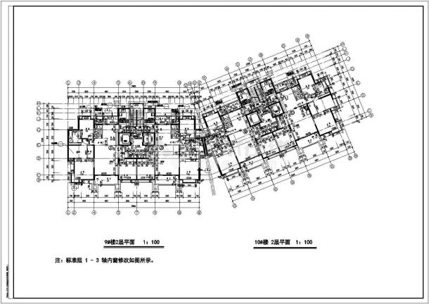 住宅设计_多层住宅标准层平面CAD图-图二