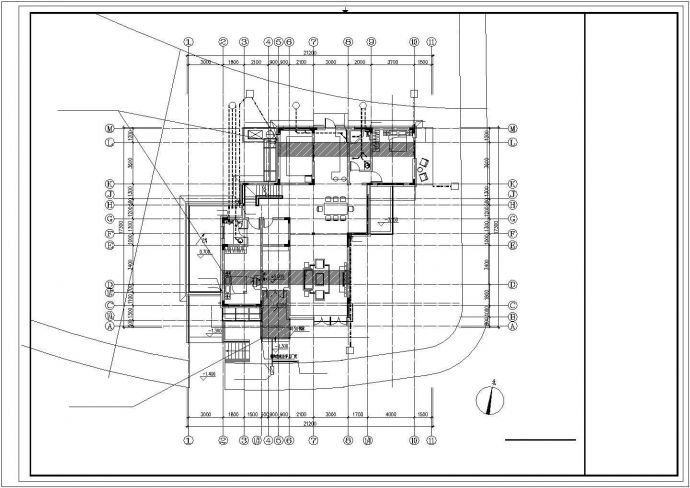 青岛市琠岚家园小区350平米2层砖混结构高档别墅平面设计CAD图纸_图1