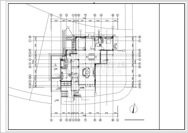 珠海市富阳澜苑小区320平米2层砖混结构高档别墅平面设计CAD图纸-图一