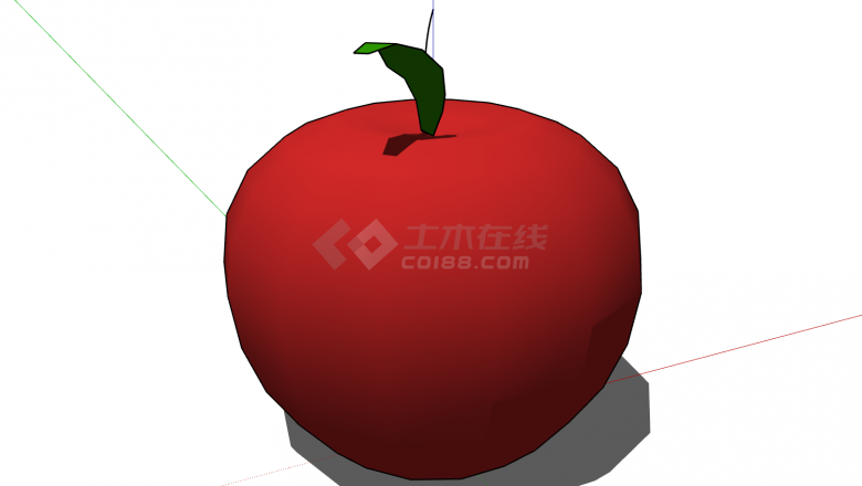 红色苹果造型生活用品su模型-图一