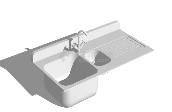 白色平板现代的卫浴 su模型-图一