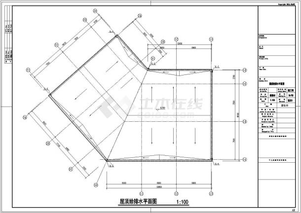 西安市莲湖区某2层框架结构商业楼全套给排水设计CAD图纸-图一