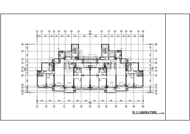 焦作市建设西路某居住区30层剪力墙结构住宅楼给排水设计CAD图纸-图一