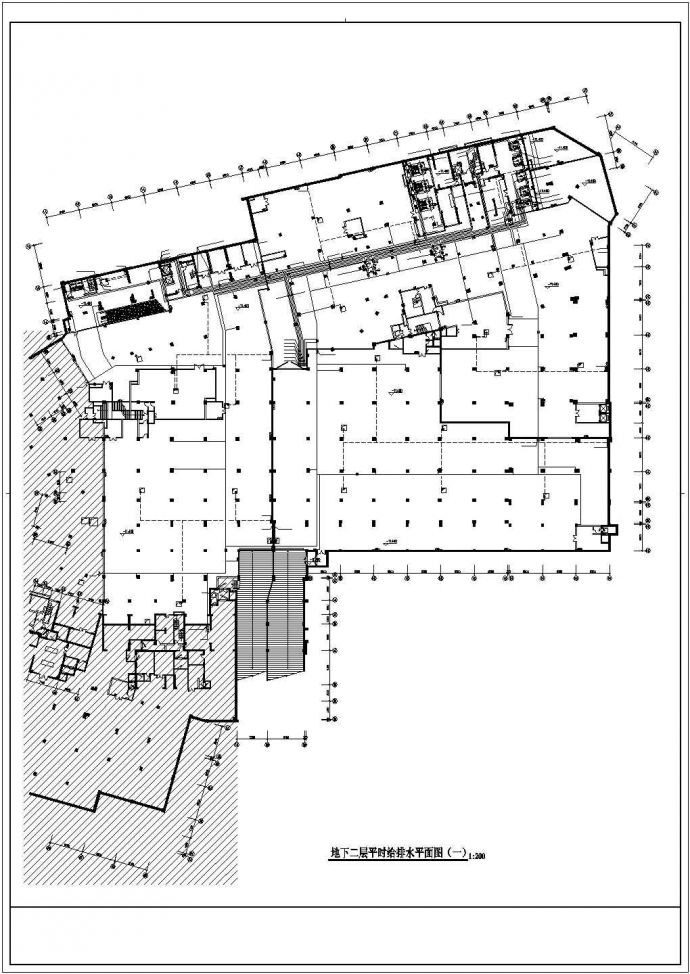 武汉市某大型购物商城地下双层车库战时和平时给排水设计CAD图纸_图1