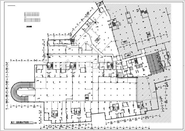 武汉市某大型购物商城地下双层车库战时和平时给排水设计CAD图纸-图二