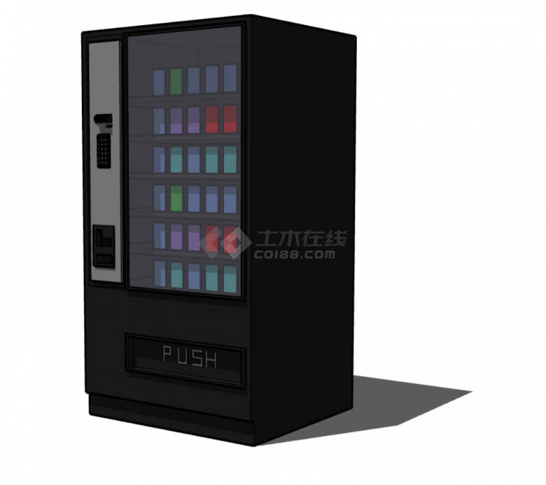黑色智能自动售货机su模型-图二