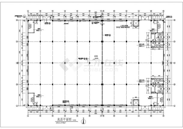 车间设计_两层车间建筑施工CAD图-图二