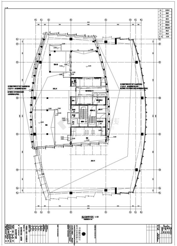 某市超高层写字楼塔楼电气施工图CAD规划详图-图二
