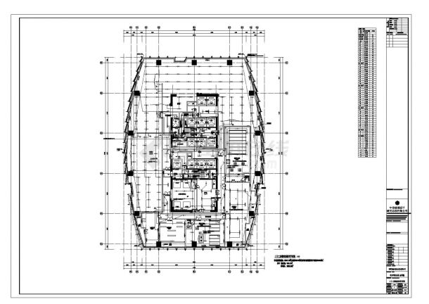 某超高层写字塔楼电气结构布置施工图CAD详图-图二