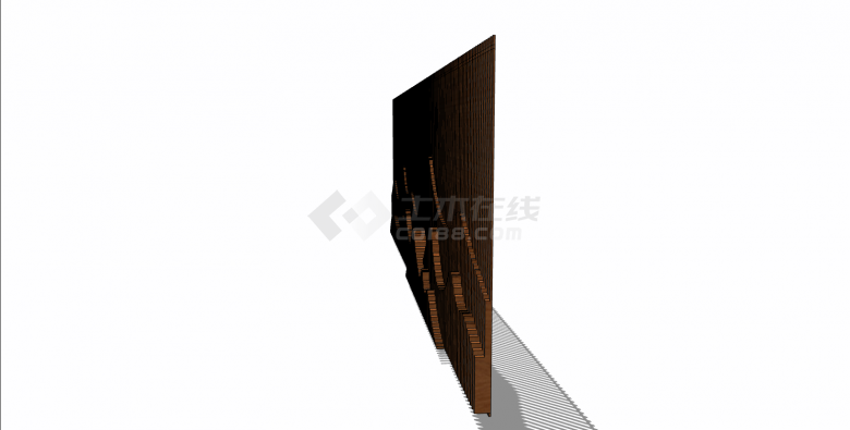 中式长方体山形护栏假山置石su模型-图二