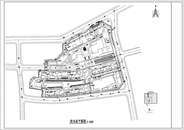 廊坊市某大型智能化居住区小区给排水总平面规划设计CAD图纸-图一
