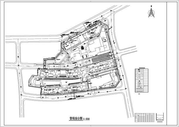 廊坊市某大型智能化居住区小区给排水总平面规划设计CAD图纸-图二