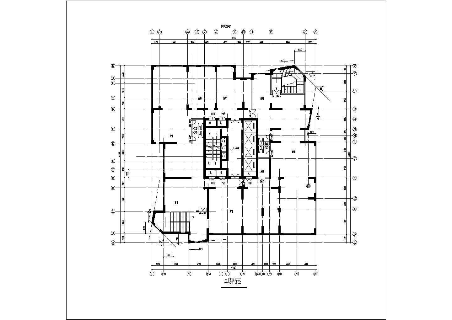 住宅设计_大型高层点式住宅楼平立面CAD图