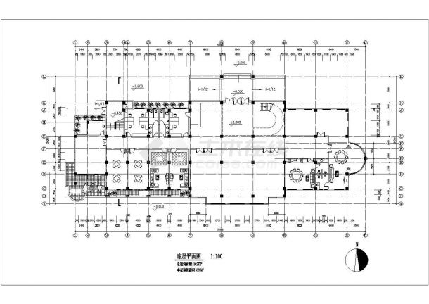 1627平米小区公建会所建筑设计施工图-图二